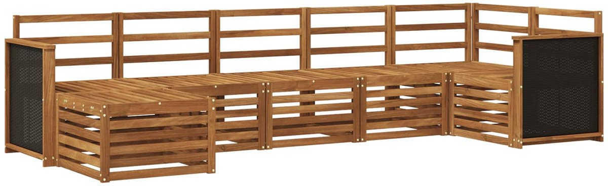 vidaXL Buiten - bank - set - 7 - st - Naturel - Massief - Acacia - Hout