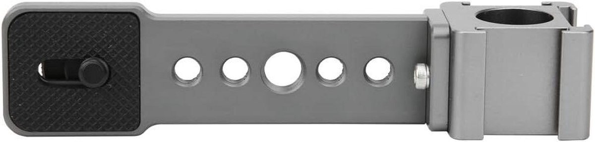 Verlengbeugel Koude Schoen - Montageplaat Camera - Video-opnamen Uitbreiden - Aluminiumlegering Constructie - 13 x 7 x 4 cm - Zwart