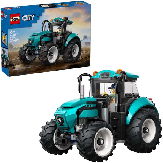 Doos van LEGO City Tractor 60498 en de tractor.