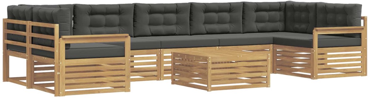 vidaXL Buiten - bank - set - 8 - st - 7-zits - Wit - en - antracietkleurig Wit en antracietkleurig