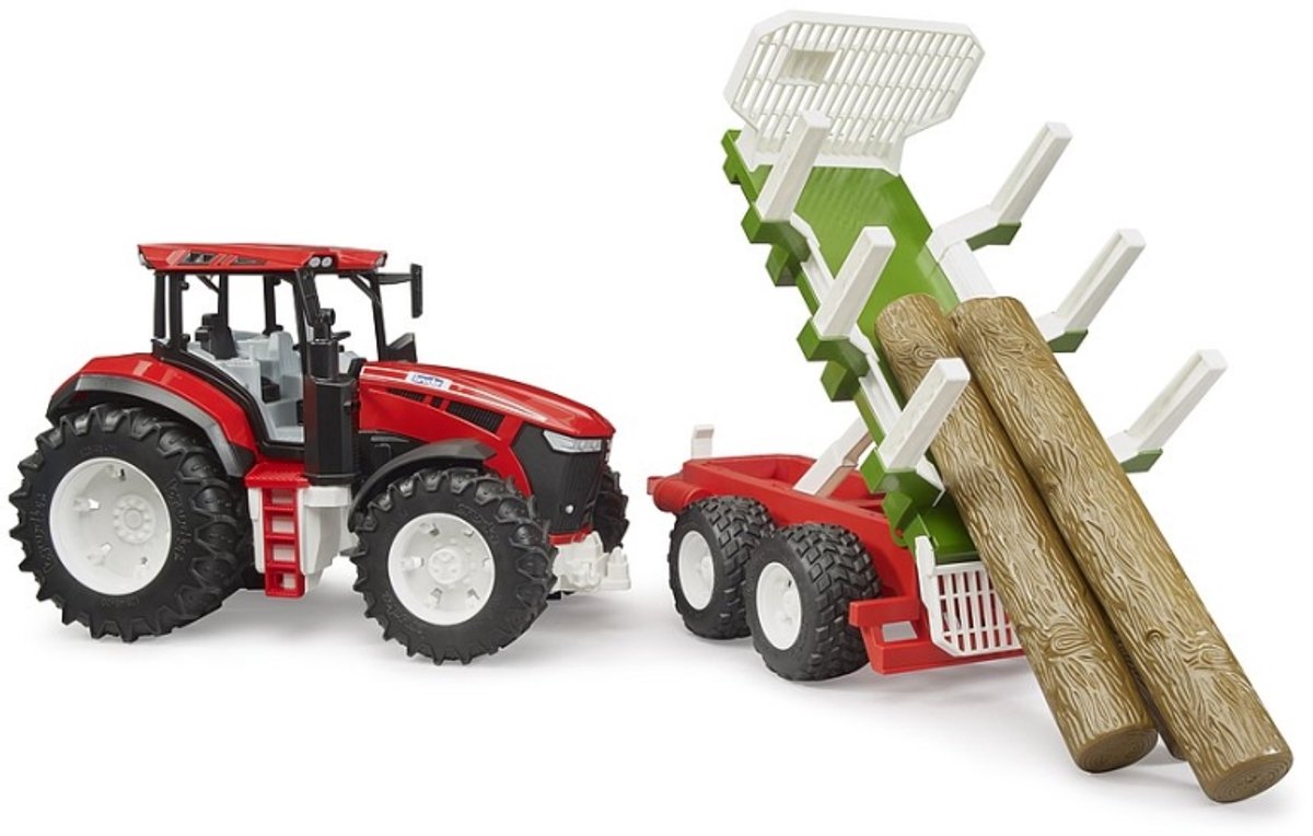 bruder ROADMAX Tractor met trailer en 3 boomstammen speelgoedvoertuig thumbnail 3
