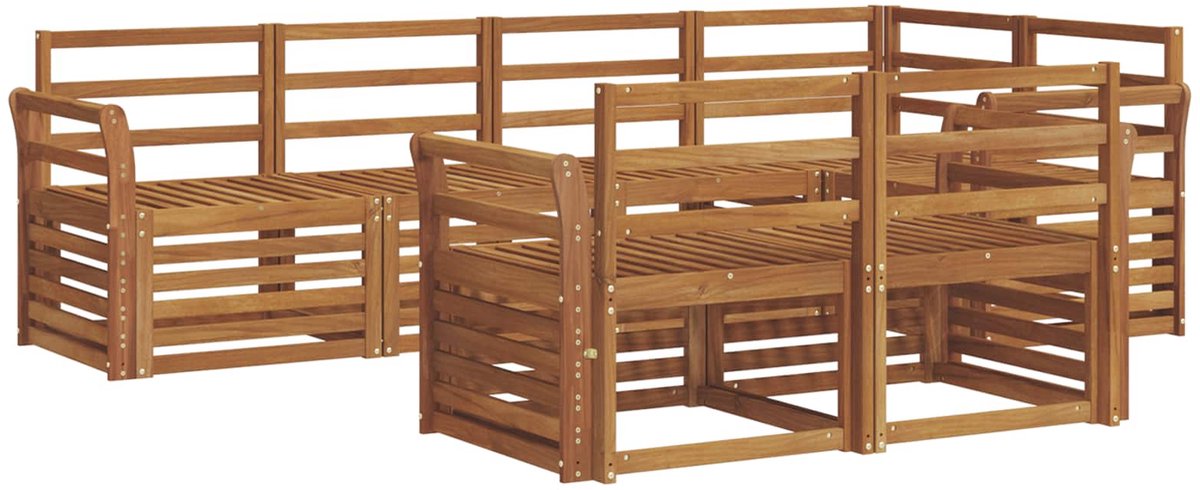vidaXL Buiten - bank - set - 7 - st - Naturel - Polyester