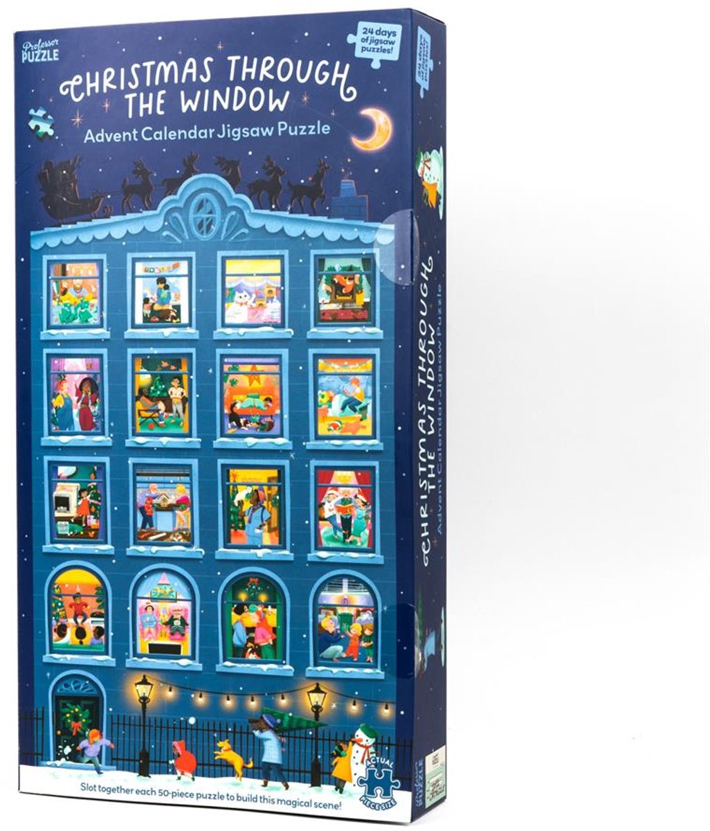Asmodee puzzel kerst adventskalender Christmas Through the Window.