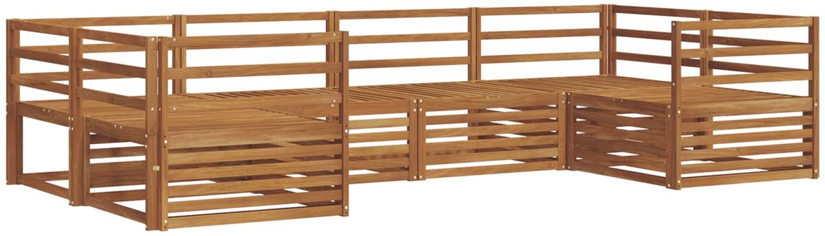 vidaXL Buiten - bank - set - 6 - st - 6-zits - Naturel - Massief - Acacia - Hout