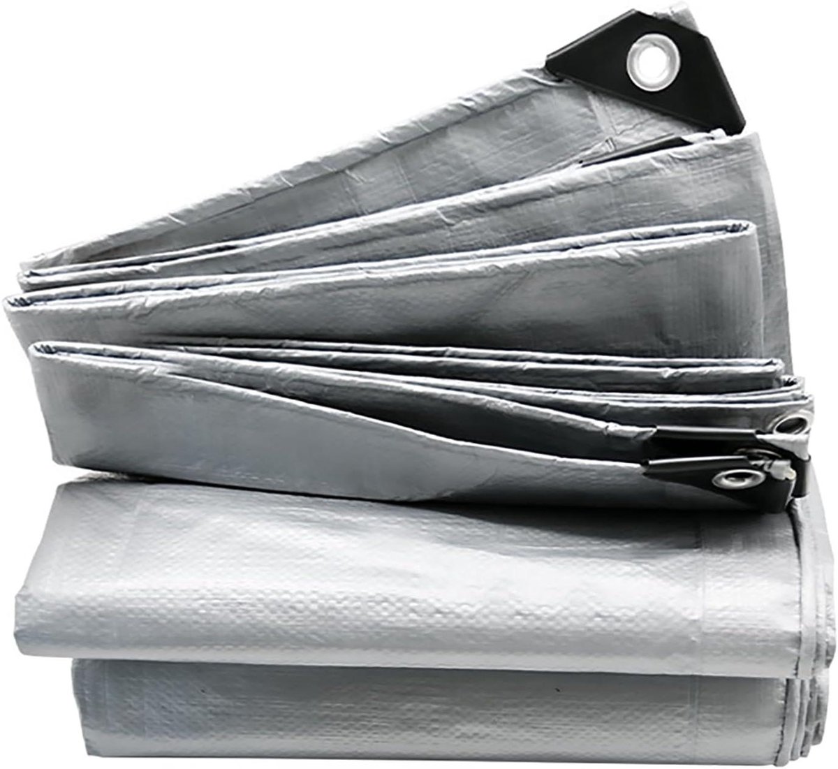 Dekzeil Buiten - Afdekzeil Waterdicht - Bescherming Tuinmeubelen - Scheurvast PE-weefsel - 130x130 cm - Zilver