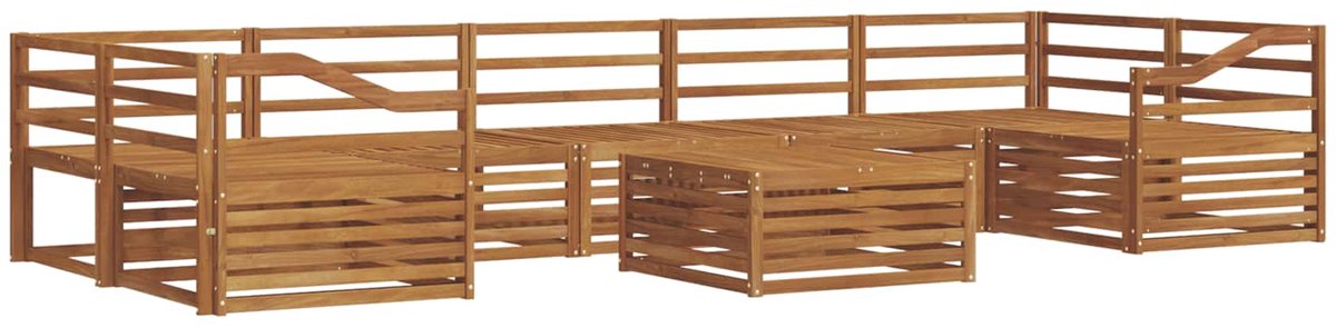 vidaXL Buiten - bank - set - 8 - st - 7-zits - Naturel - Massief - Acacia - Hout