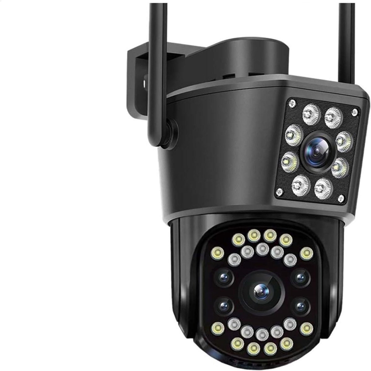 Beveiligingscamera Buiten - IP Camera WiFi - Huis Beveiligen - Drie Schermen AI Tracking - 6K Resolutie - Wit