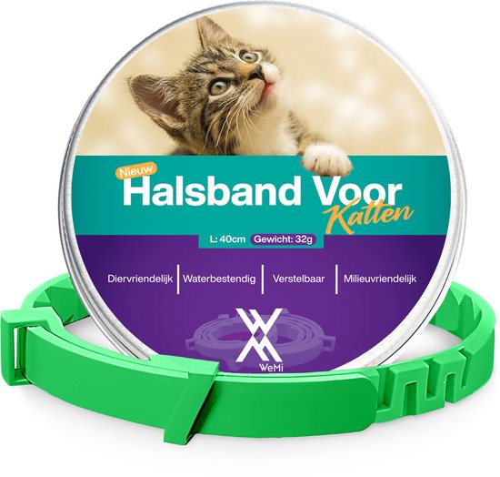 Groene halsband voor katten van 40cm, 32g