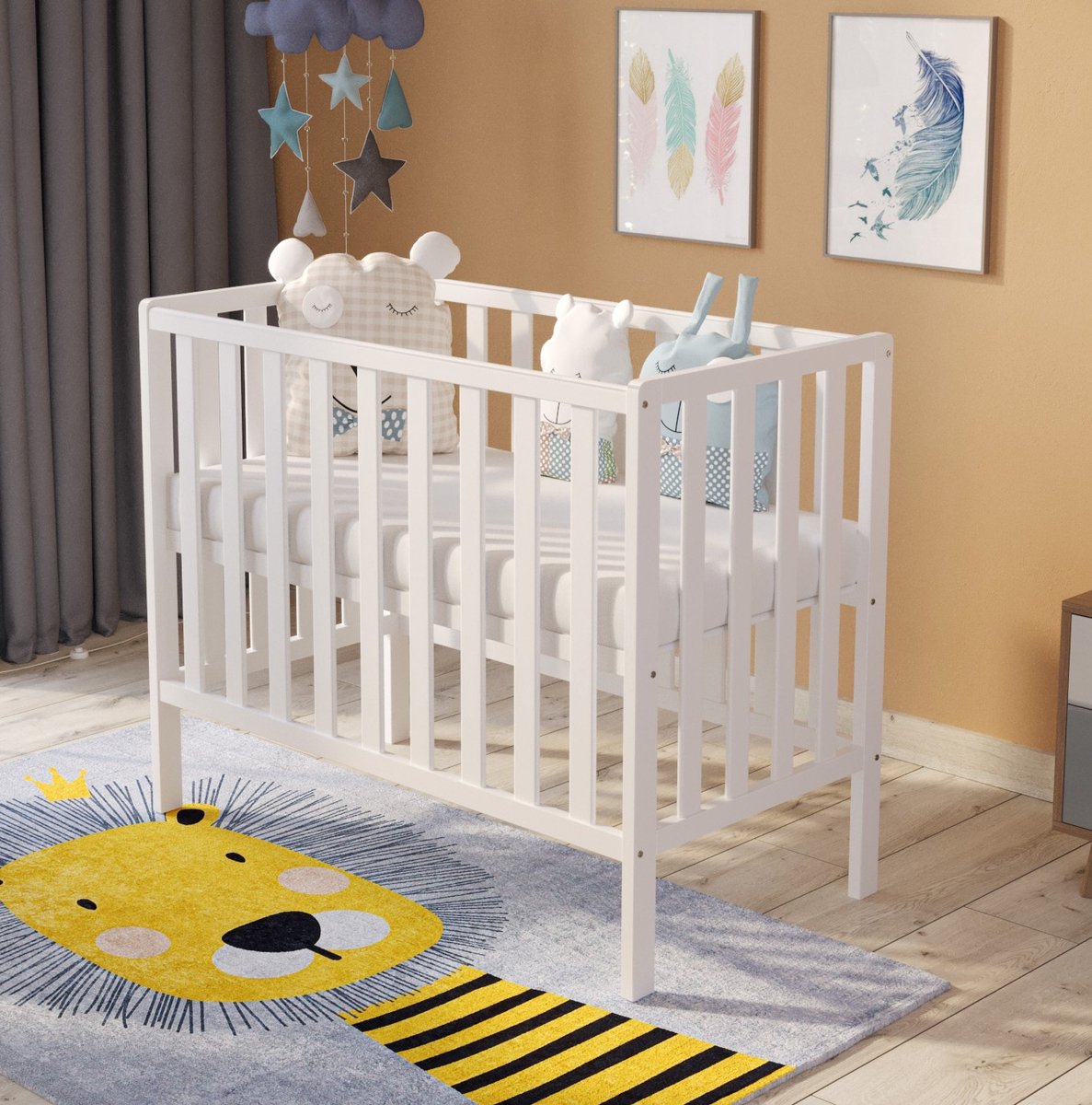 Love For Sleep Paris Babybedje 2-in-1 – Meegroeibed 104x56 cm – Inclusief Comfortabel Schuimmatras – Massief Grenenhout – Wit