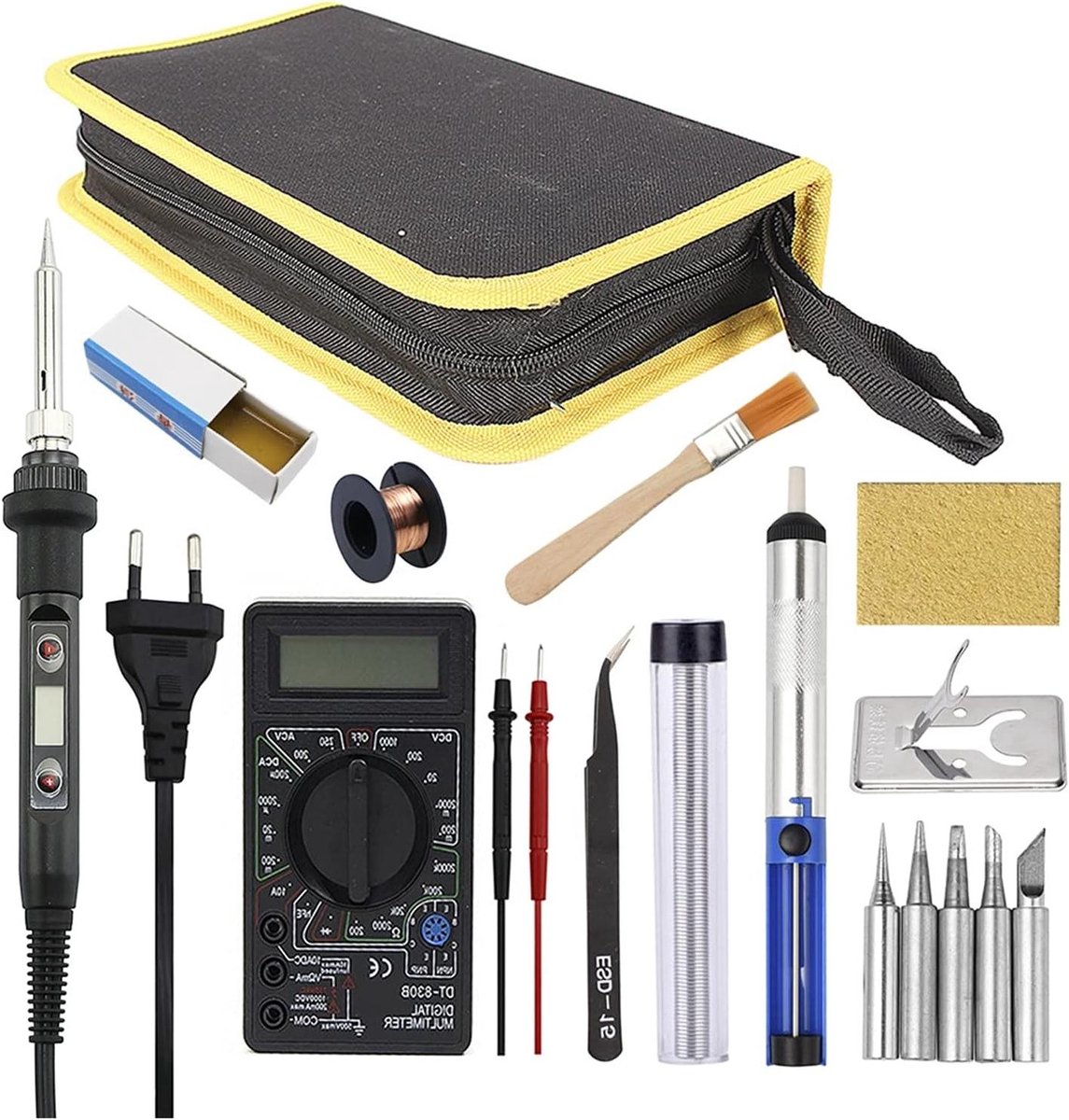 Soldeerstation 80W - Soldeerbout Set - Elektronica Reparatie - Instelbare LCD Temperatuur - AC220-240V - Zwart