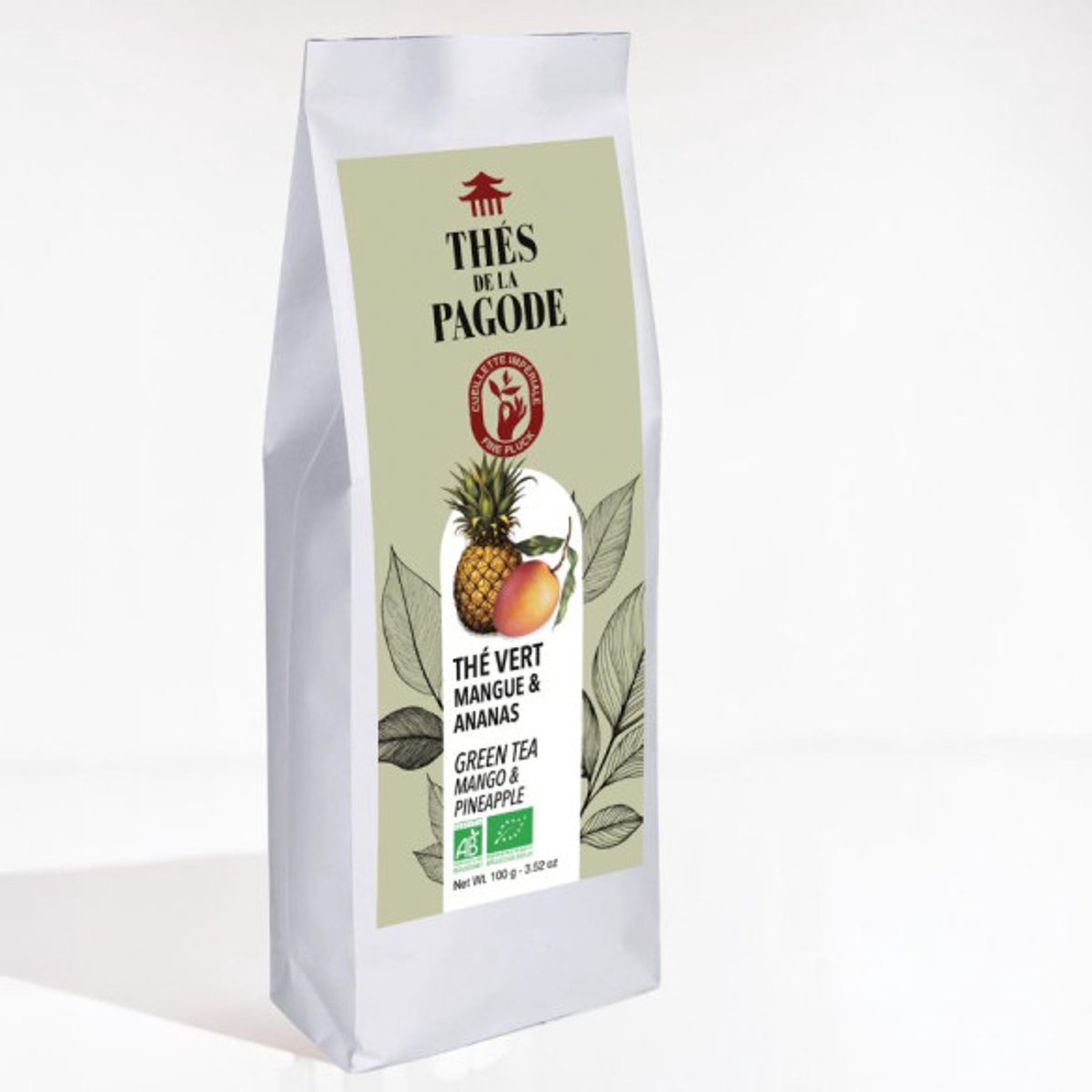 Thés de la Pagode – Groene thee mango en ananas - Losse Thee - Biologische thee (50 gram)