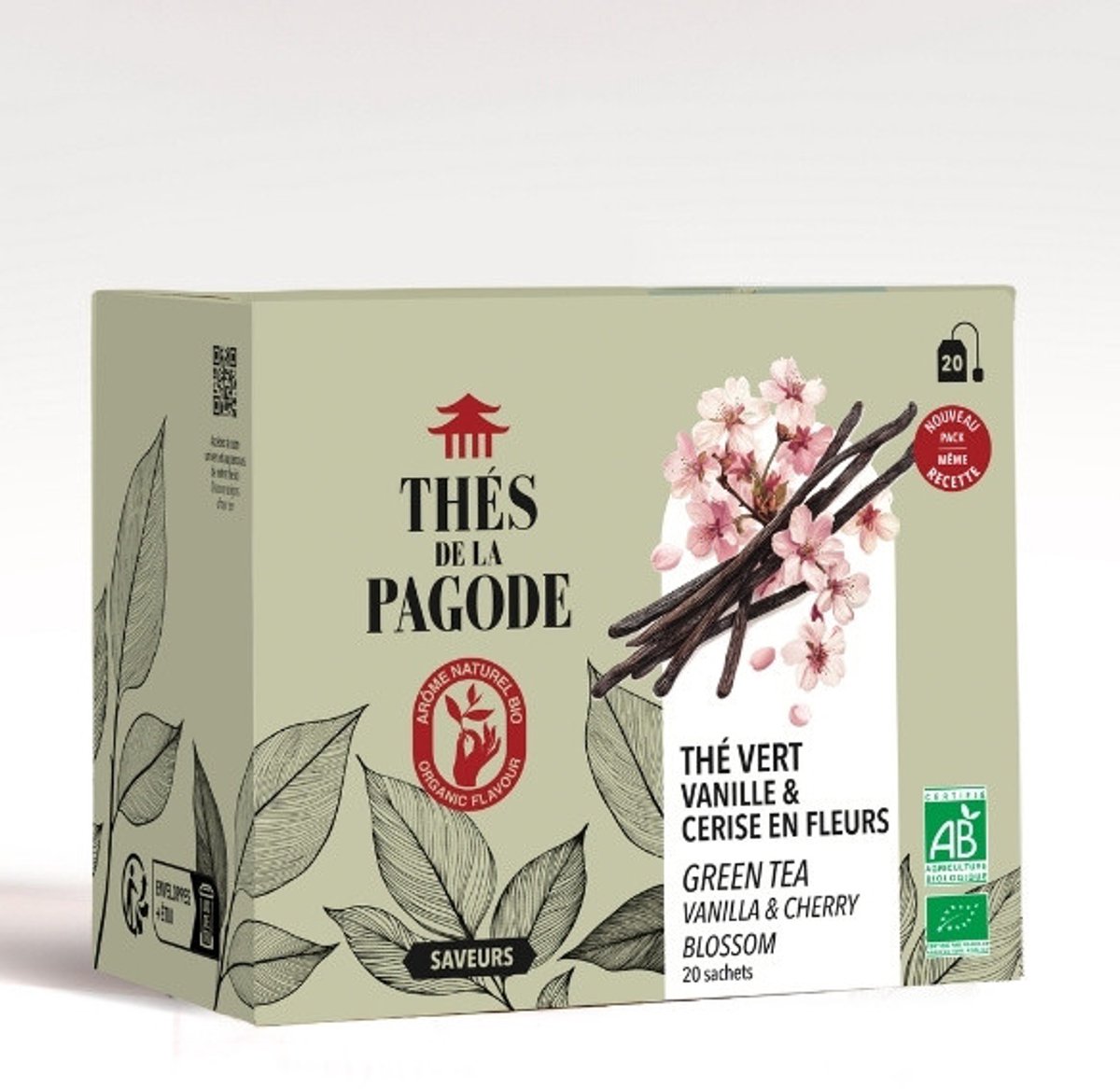 Thes de la Pagode - Groene thee Vanille kersenbloesem - biologisch (20 theezakjes)