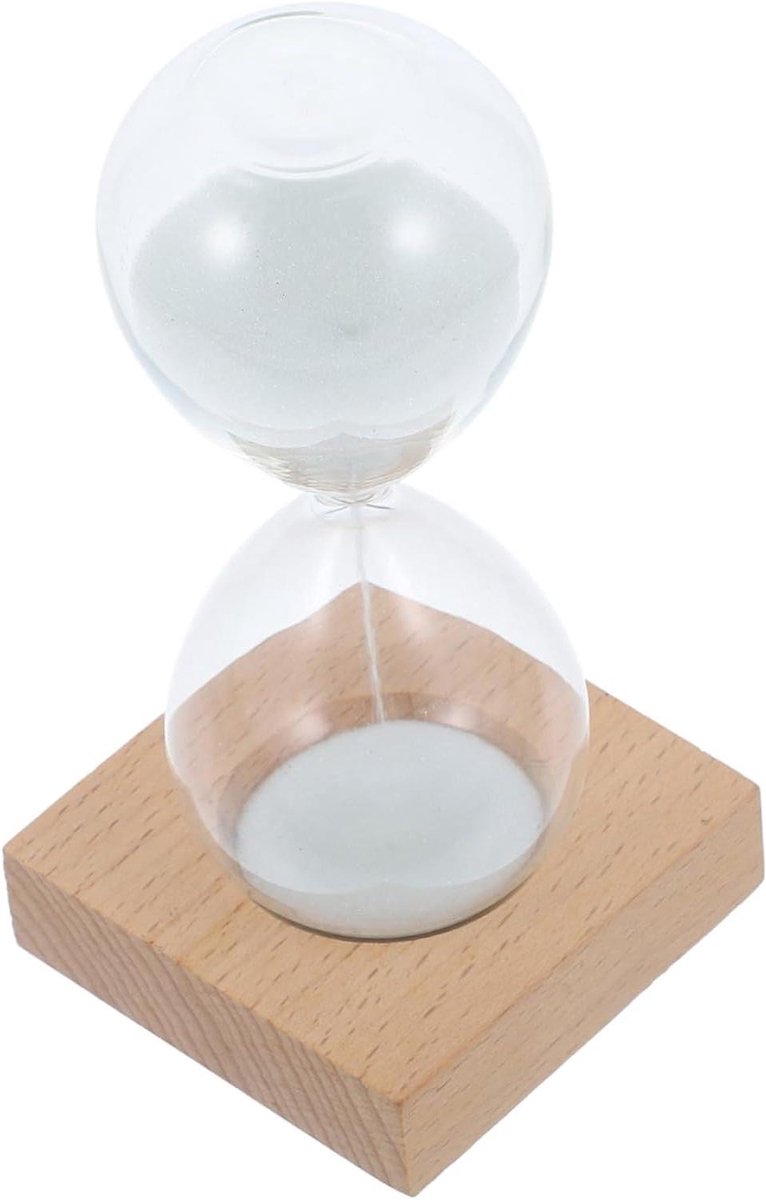 Zandloper Timer - Zandklok Minuter - Tijd Meten - Glazen Zandloper - 5 x 5 x 12 cm - Wit