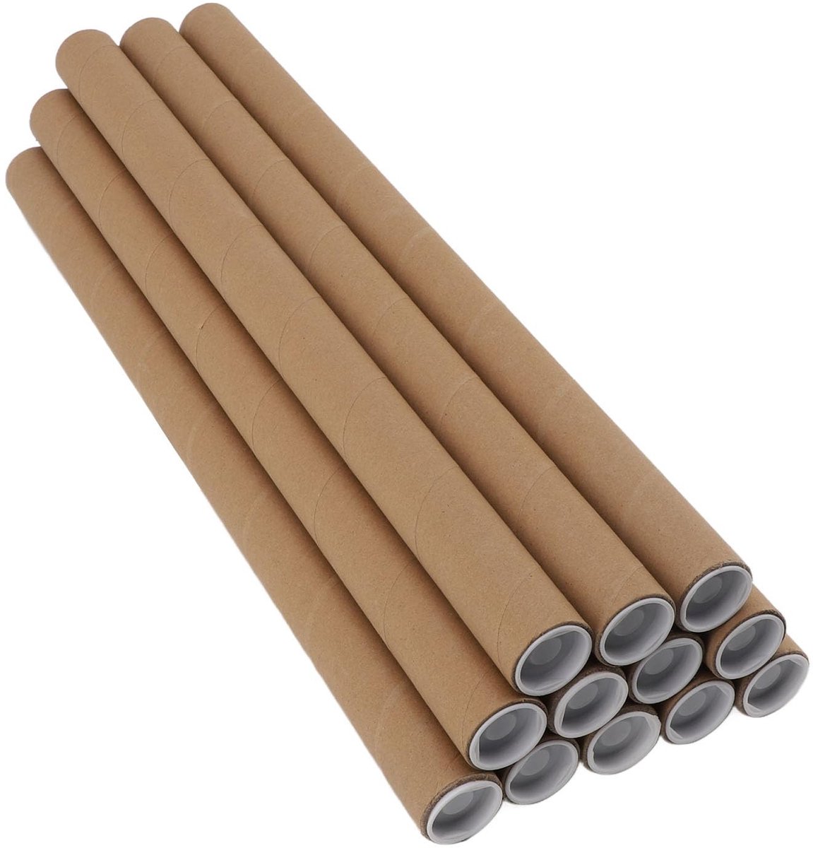 aladdien - Postbuizen - Heavy-duty Mailers - Bruin - Posterbuizen - Voor verzending en opslag van kunstwerken en blauwdrukken - 12-pack