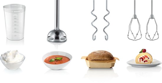 Bosch MFQ4070 - Handmixer - Incl staafmixervoet - 500W - Wit van Merkloos — afbeelding 4