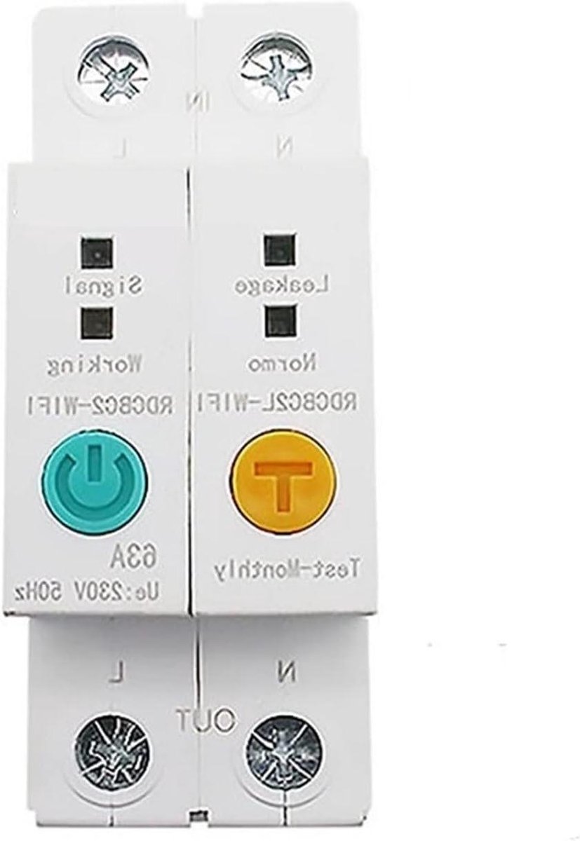 Slimme Meter - Energiemeter Stroomschakelaar - Energieverbruik Monitoren - App Bediening Lekbescherming - 3 x 2 x 1 cm - Wit
