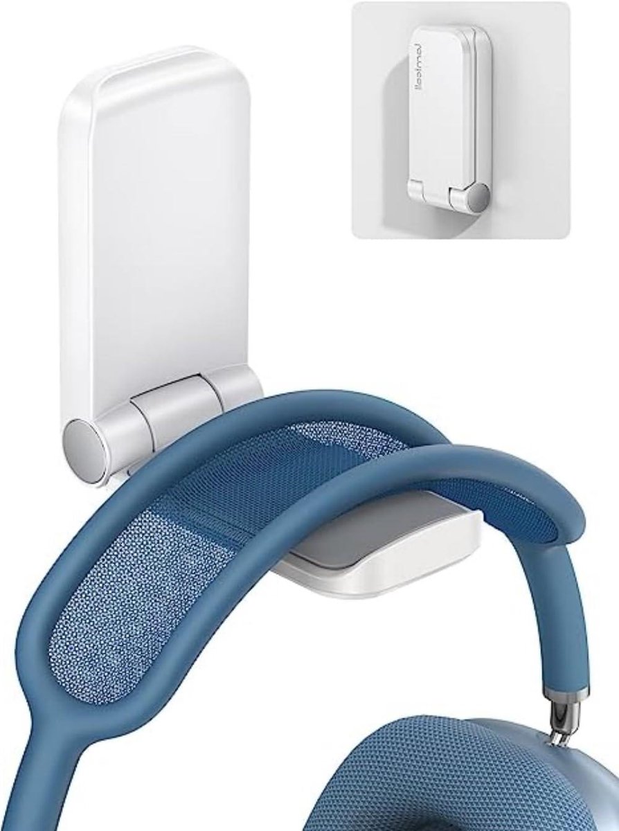 Hoofdtelefoonhouder - Koptelefoonhaak - Bureau Organisatie - Magnetisch Opvouwbaar - 500 gram - Wit