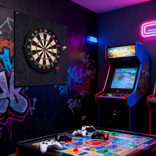Solidchoice - Vilten Dartbord Muurbescherming, Set van 6 Stuks, Zwart van Solidchoice — afbeelding 5