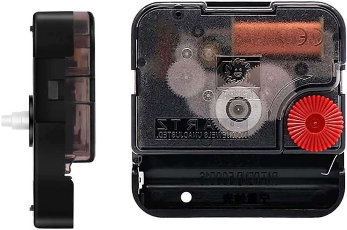 Klok Mechanisme - Uurwerk Centrale Beweging - Wandklok Maken - Geruisloos Tikkend - 8-23.5mm Aslengte - Zwart