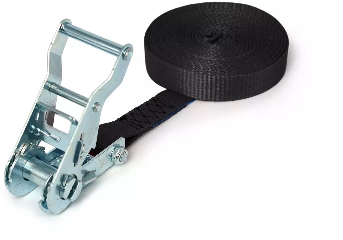 Set van 4 Spanbanden (Sjorbanden) - 1,5T - 25mm x 3m - 1-delig - Met Ratel