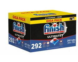Finish Powerball Ultimate Vaatwastabletten – 292 Capsules – Giga Pack – Krachtige Reiniging & Glans