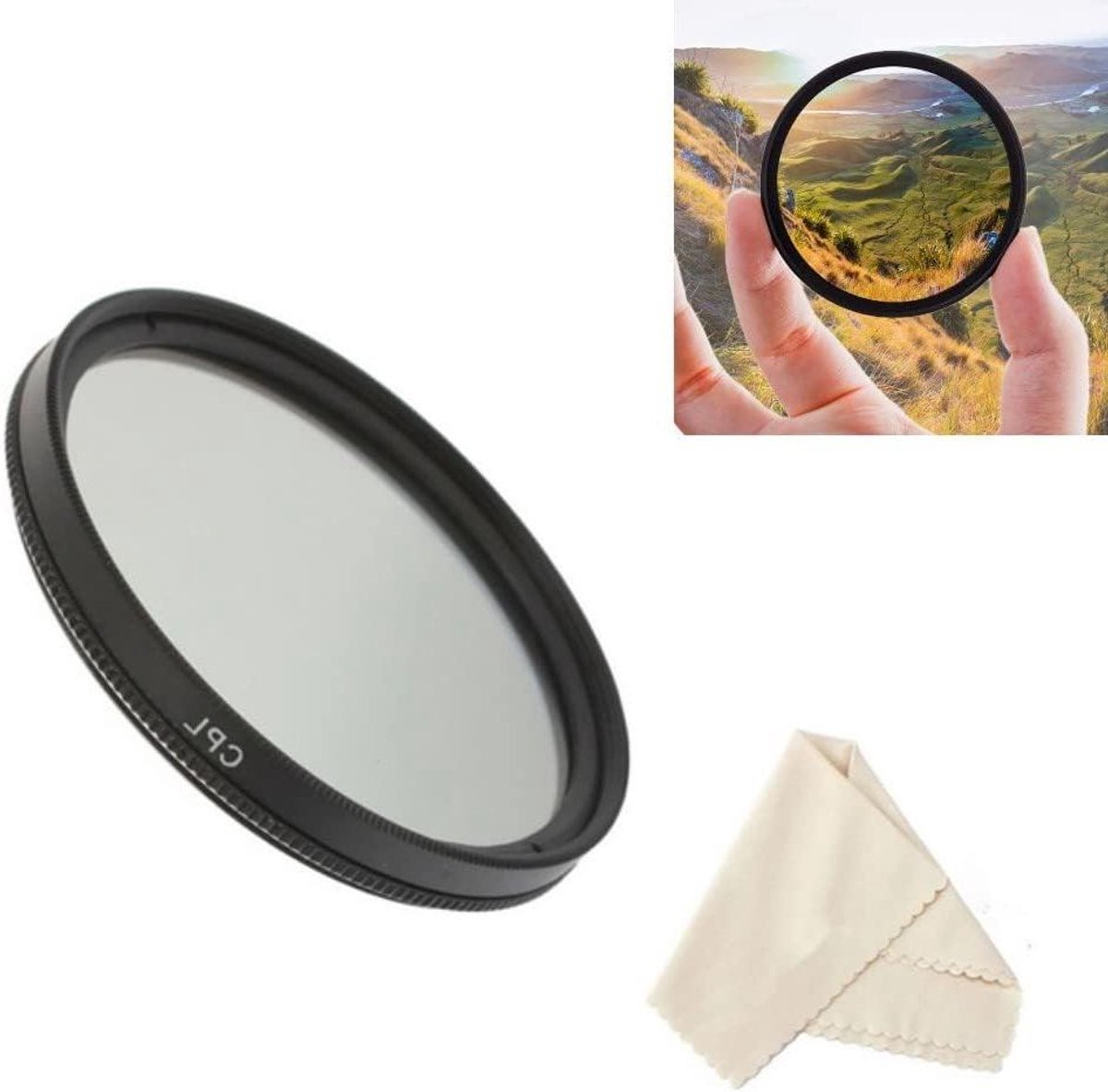Camera CPL Filter - Circulair Polarisatiefilter - Buitenfotografie - Vermindert Reflecties - 67mm - Zwart