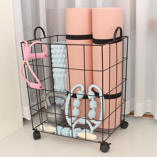 Yogamat Opbergrek - Fitness Organizer - Sportuitrusting Opbergen - Met Wielen - 30cm Lengte - Zwart van Yogamat — afbeelding 2