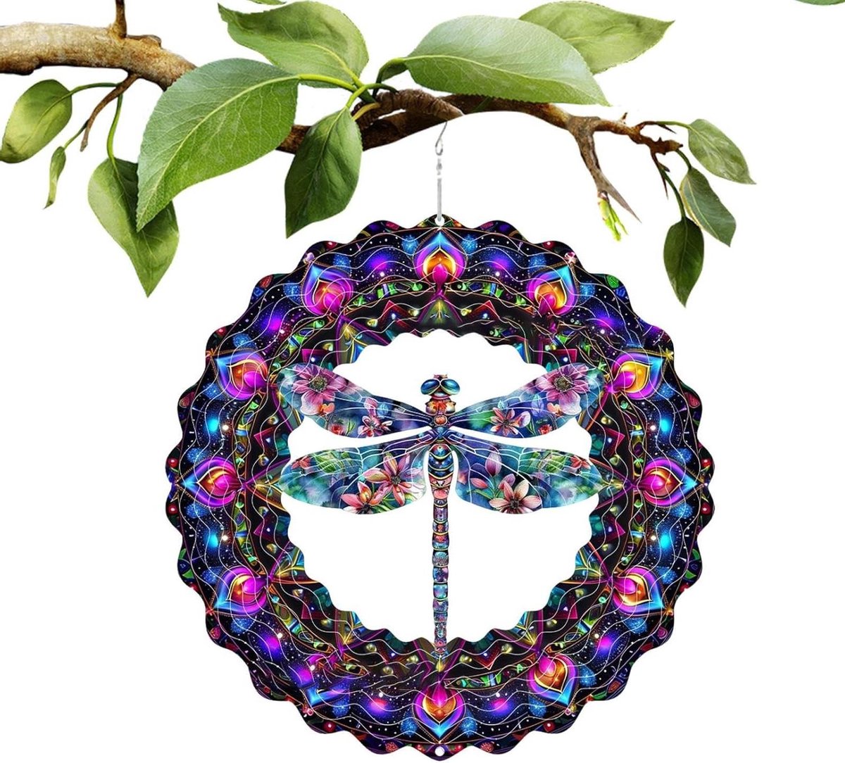 Windspinner Tuin - Spinner Tuindecoratie - Buiten Decoreren - Vervagingsbestendig Roestvrij - 25x25 cm - Multicolor