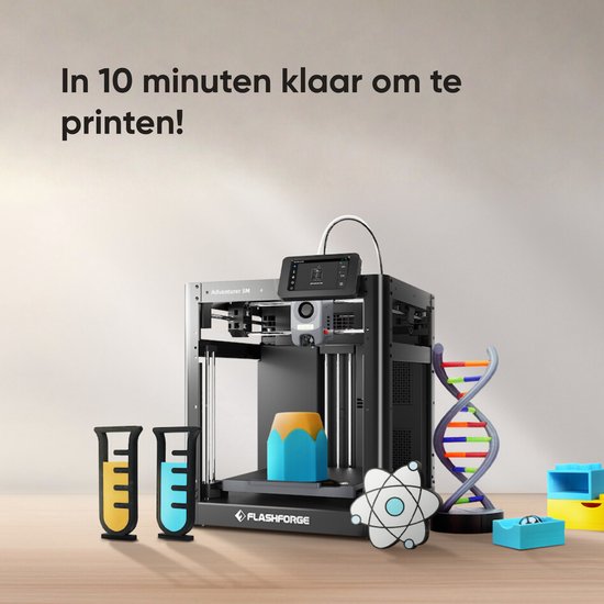 Flashforge Adventurer 5M High Speed 3D Printer 600mm/s Touchscreen – Kindvriendelijk - Quick-Detach Nozzle - 220×220×220 mm - WiFi - Smart App