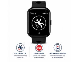 WatchSafer Pulse – GPS-horloge voor senioren - Valdetectie - SOS knop - GPS Tracker - GPS Horloge Ouderen - Alarm Horloge - SOS Horloge - Valdetectie - Alzheimer - Dementie - Alarmknop - Videobellen– GPS live locatie