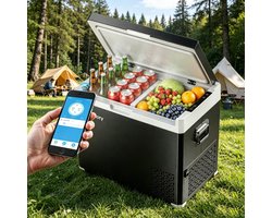 HCALORY Compressor Koelbox 30L – Elektrische Koelbox & Vriezer 12V/24V/230V – Bluetooth App – Dual Zone – Draagbare Koelkast voor Camping, Camper, Auto, Boot & Thuis