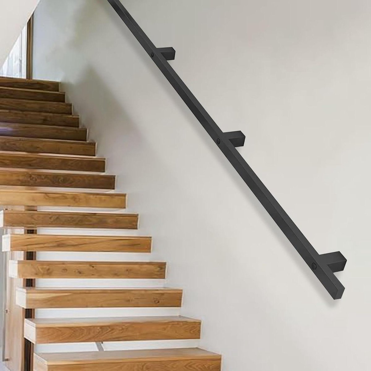 Trapleuning Metaal - Muursteun Leuning - Veilige Traplift - Stevig Smeedijzer - 300 cm - Zwart