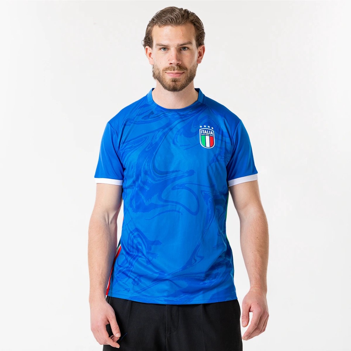 Italië Voetbalshirt Heren - Maat S t/m XXL - FIGC - Officiële Fanmerchandise - Blauw - Polyester