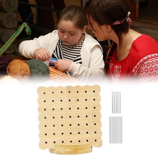 Haakblok met pennen - Haakblokker Hout - Handwerk Projecten - Uniform Patroon - 235 cm - Houtkleur — afbeelding 5