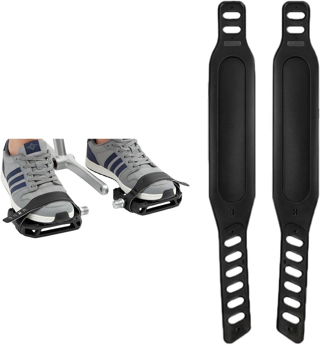 Pedaalbandjes Fiets - Pedaalriemen Hometrainer - Fitness Training - Antislip Rubber - 31 cm - Zwart