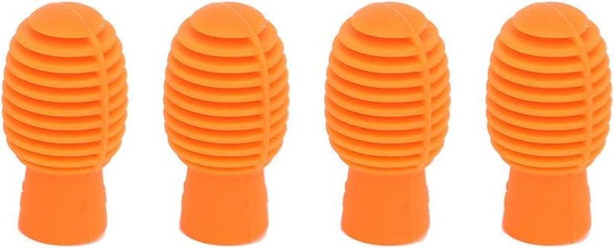 Draagbare Drumstok Tips - Oefen Mutes - Geluidsarm Oefenen - Flexibel Ontwerp - 4 stuks - Oranje