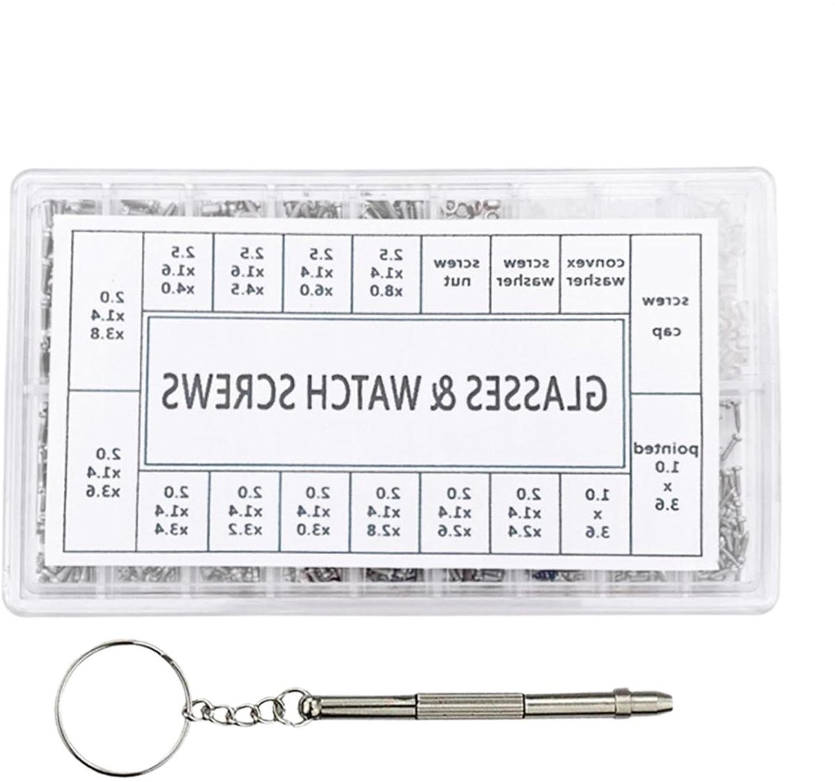 Brillen Reparatie Set - Schroevenset Bril - Precisie Reparatie - 1000 Schroeven - 10.8 cm - Zilver