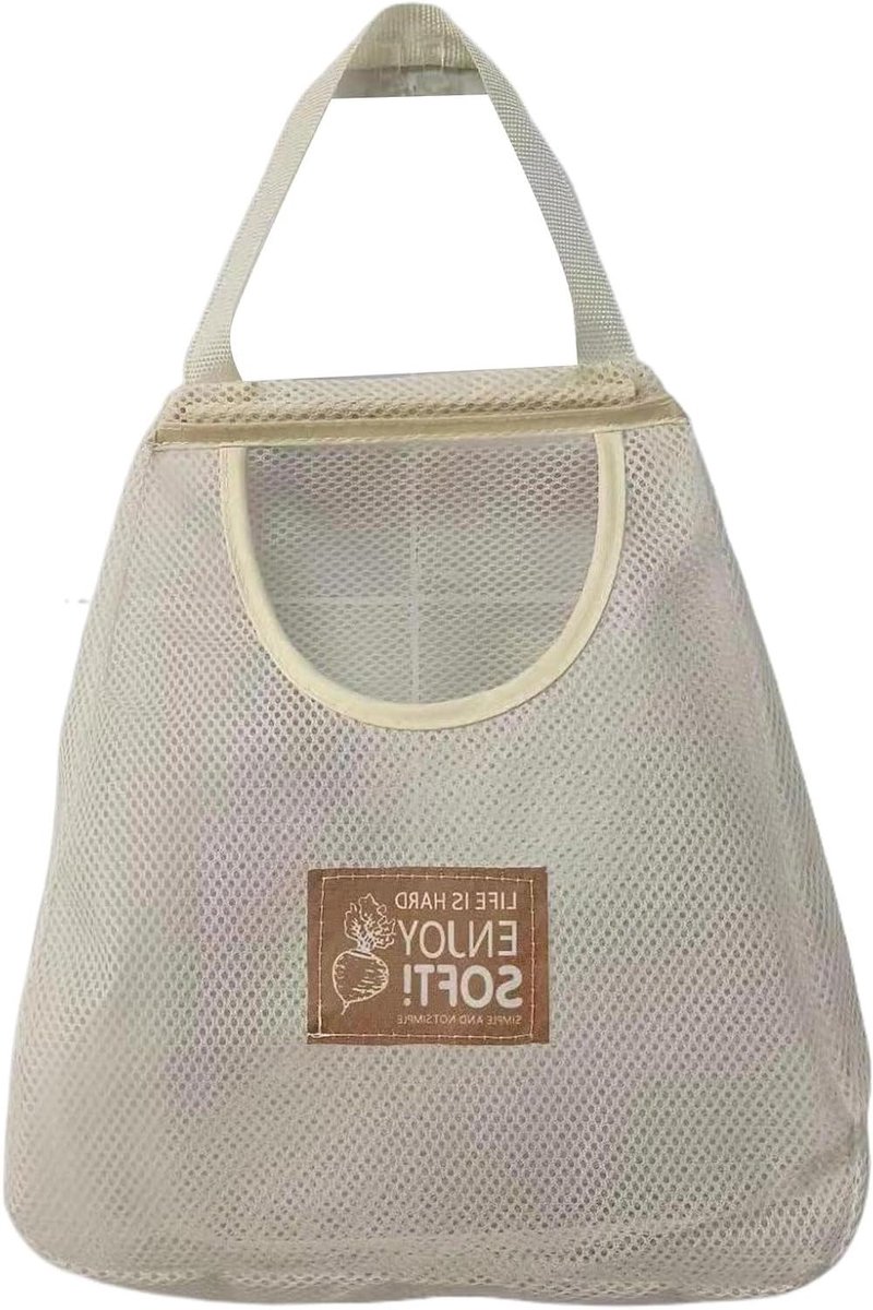 Herbruikbare Kweekzakken - Mesh Organizer Tassen - Keuken Opslag - Ademend Mesh Design - 14 x 18 cm - Wit