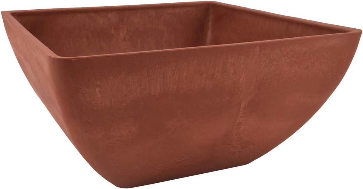 Famanu – Simplicity Square plantenbak van 30 x 30 x 15 cm in terracotta kleur, ideaal voor binnen en buiten