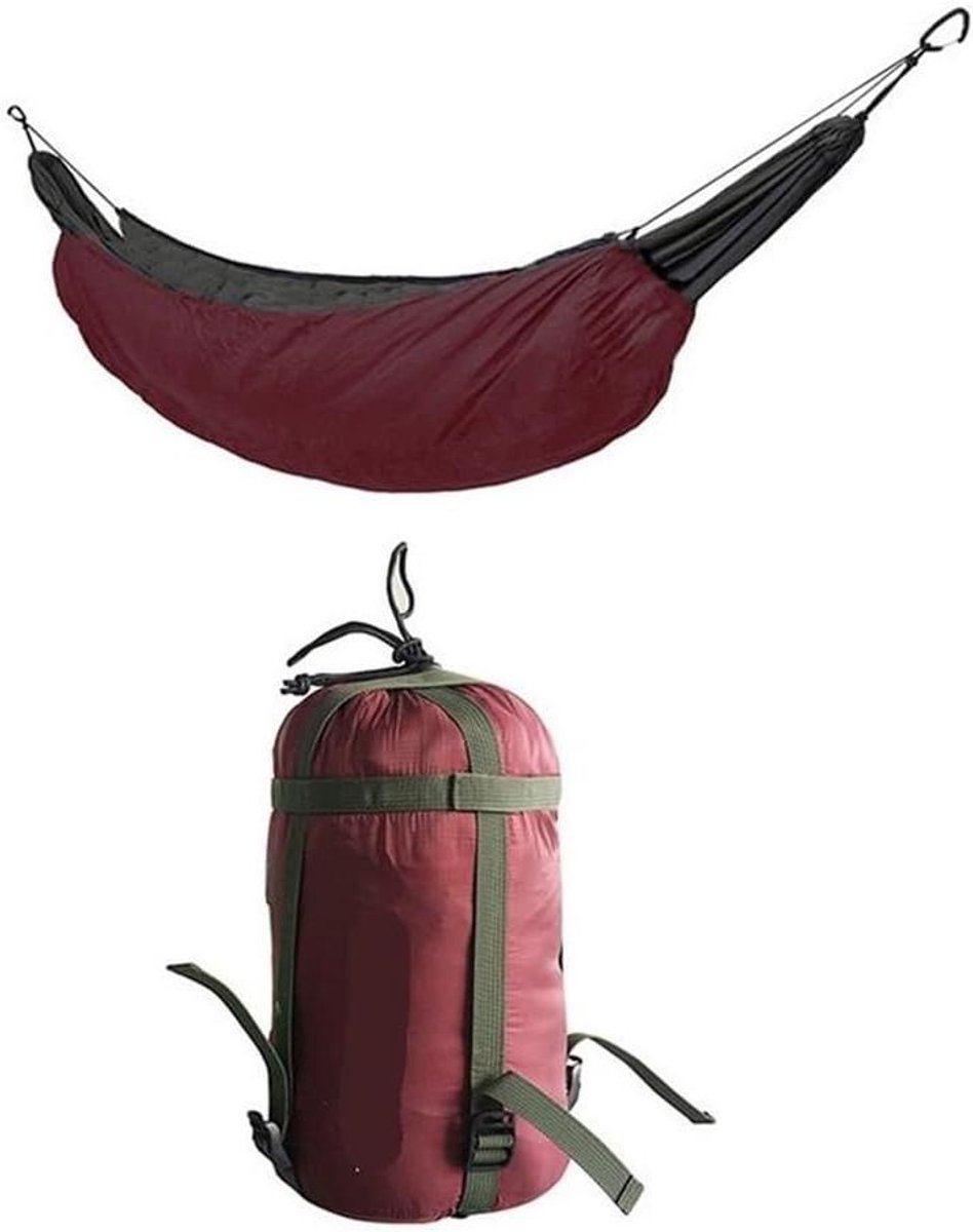 Tuinhangmat Buitenontspanning - Kampeerhangmat Ligstoel - Buiten Ontspannen - Lichtgewicht Draagbaar - 230 x 110 cm - Donkerrood
