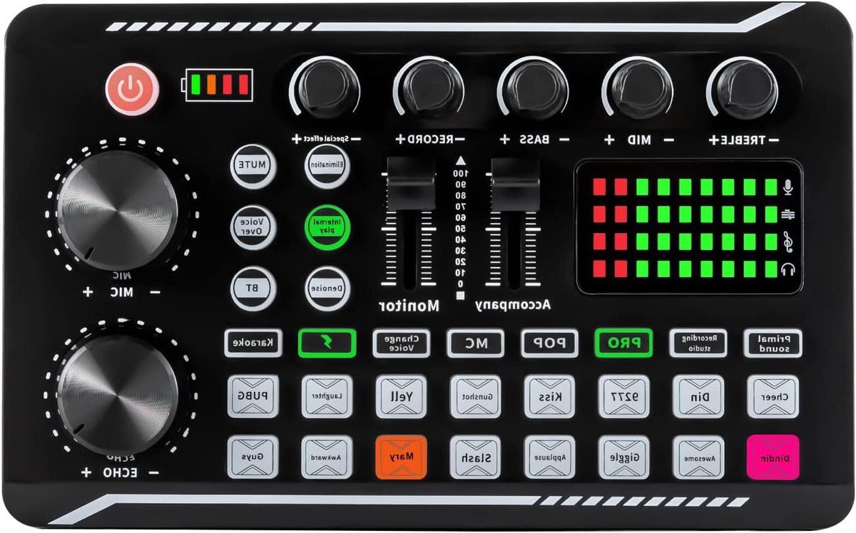 Live Geluidskaart - Audio Interface Mixer - Muziek Opnemen - Meerdere Geluidseffecten - 1200 mAh Batterij - Zwart