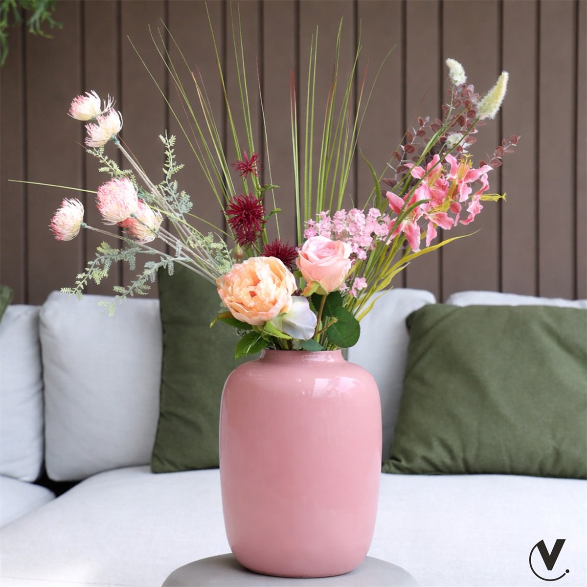 Vase The World Vaas Artic XS | Pastel Pink | Mond geblazen glas | Ø17 x H24 cm roze