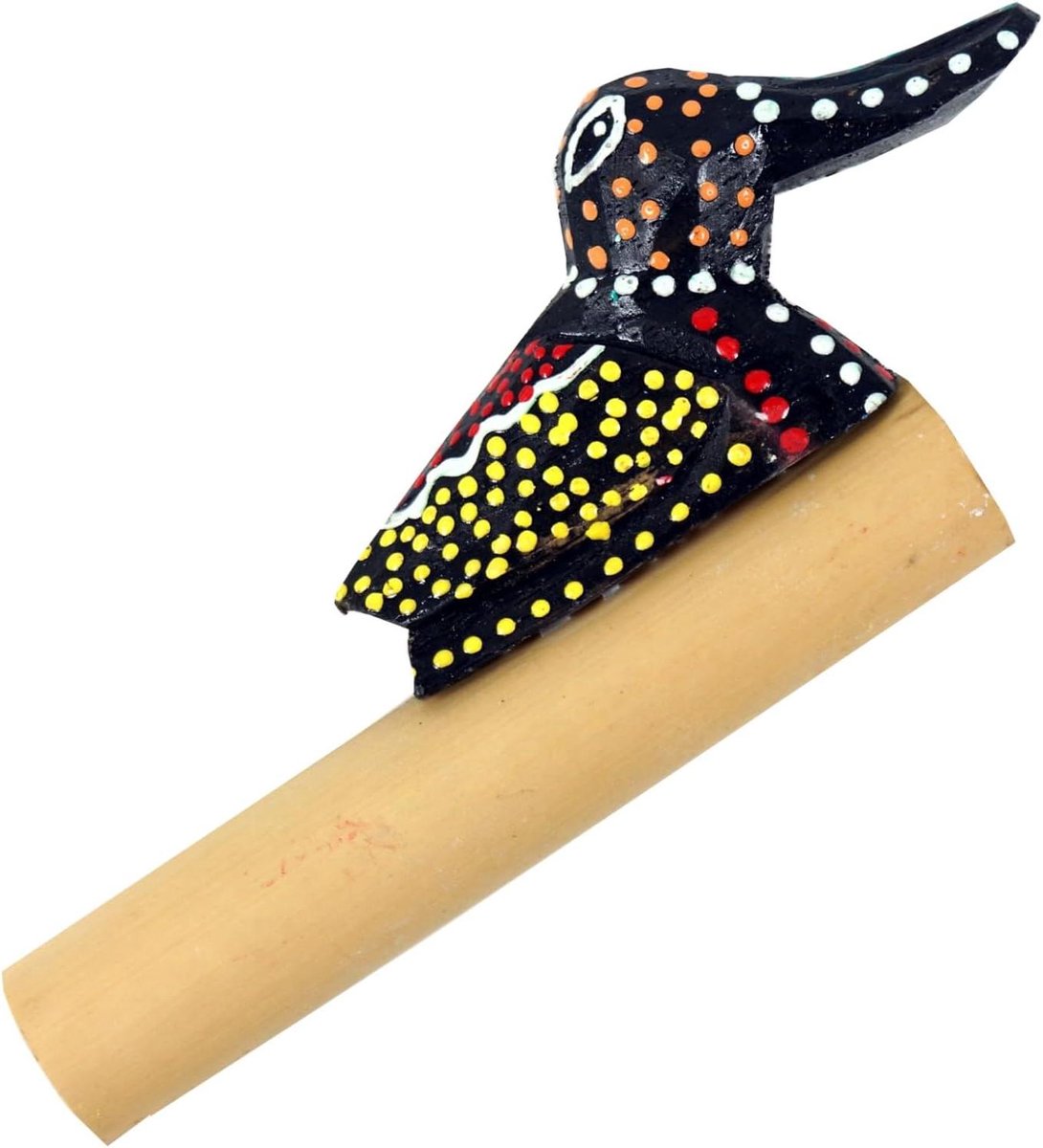 Houten Pijp - Bamboe Trompet - Muziek Maken - Handgemaakt Unicum - 10 cm - Bruin