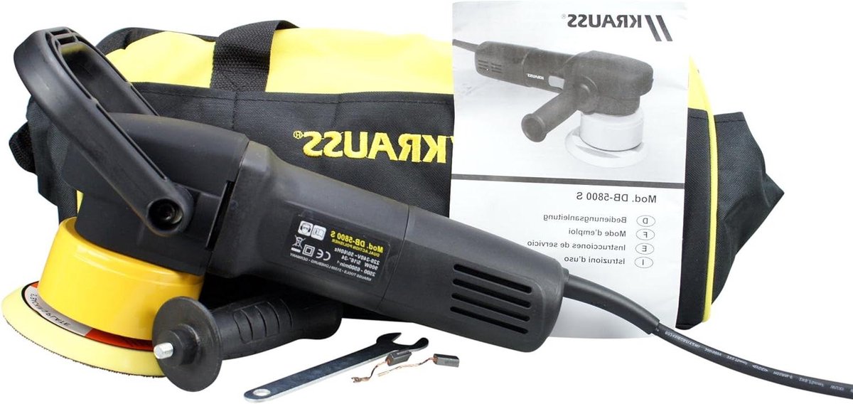 Excentrische polijstmachine - Polijstapparaat - Auto polijsten - Cruise Control - 125 mm schijf - Zwart