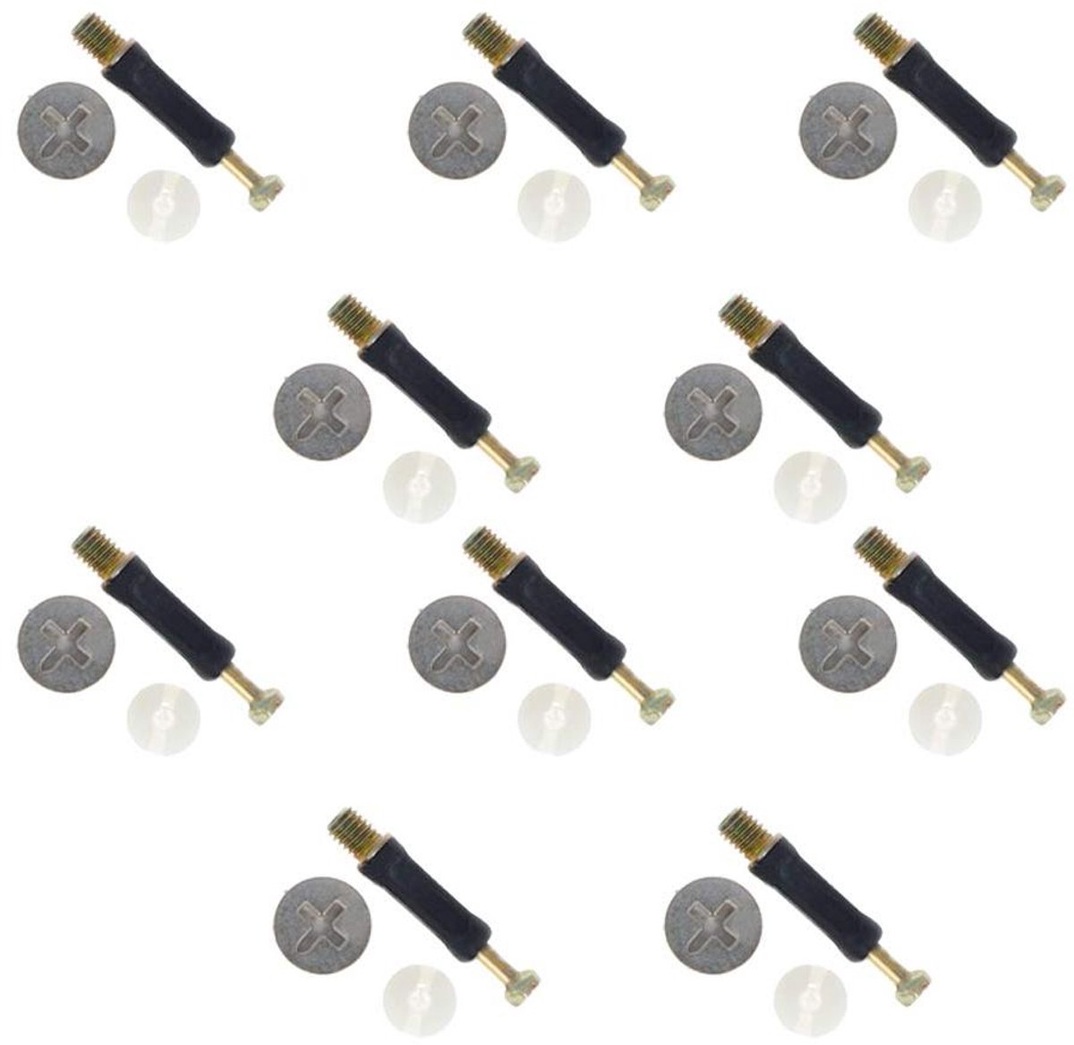 Meubel Verbinding Set - Kast Beslag - Meubels Monteren - 3-in-1 Systeem - 10 Sets - Metaal