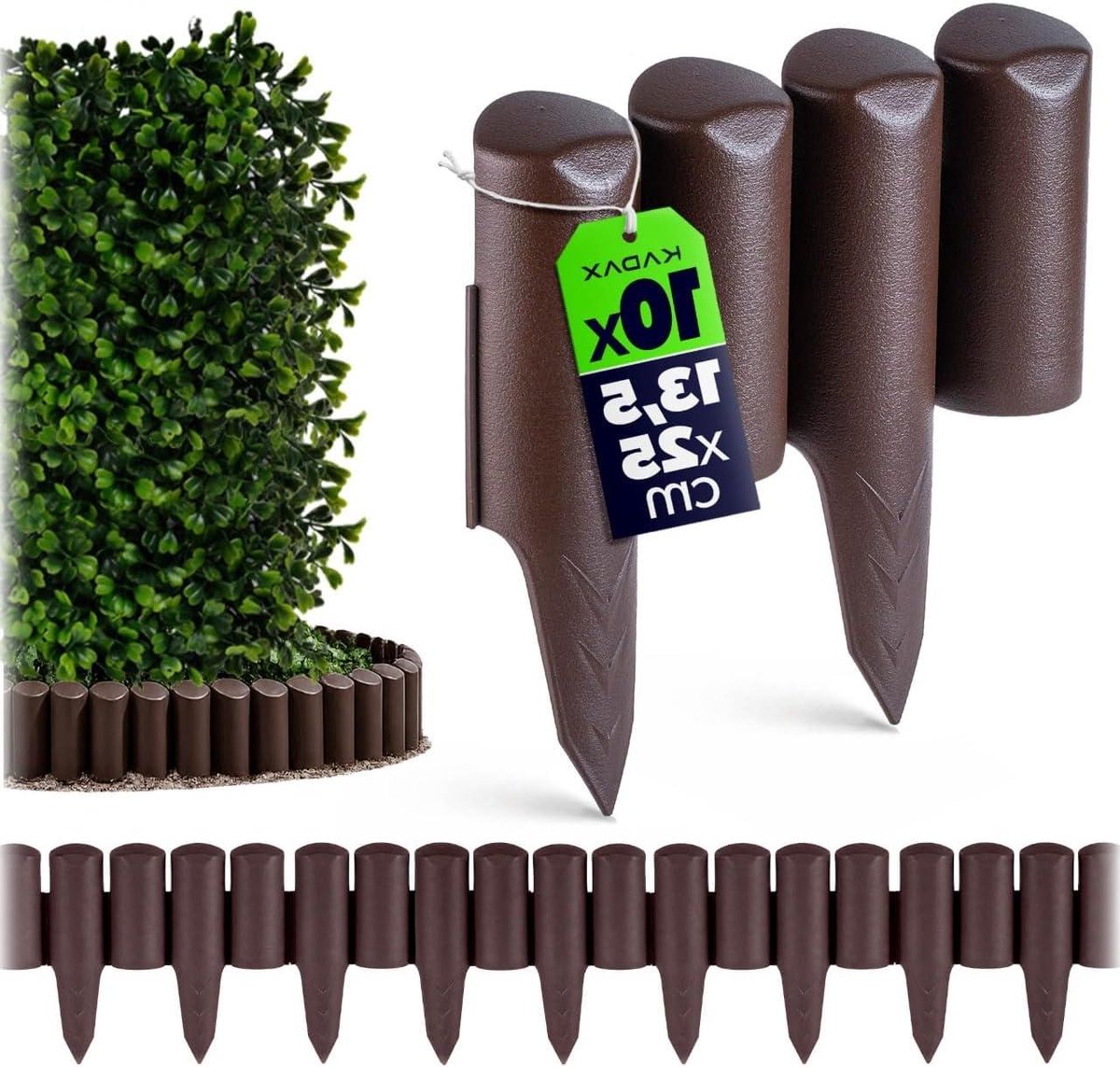 Tuinpalissade Kunststof - Gazonrand Bloemperk - Tuin Afbakenen - Flexibel Vormbaar - 25 meter - Bruin