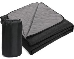 Reisdeken Kampeerdeken - Picknickmat Fleece - Buitenactiviteiten - Waterafstotend Materiaal - 200 x 140 cm - Zwart