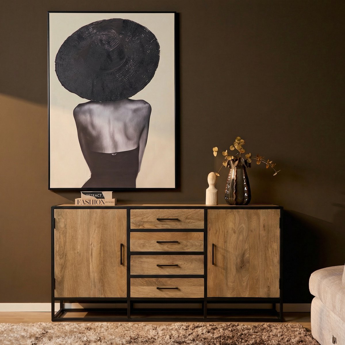 Starfurn Dressoir Dakota - Bruin - 45x165x85 cm