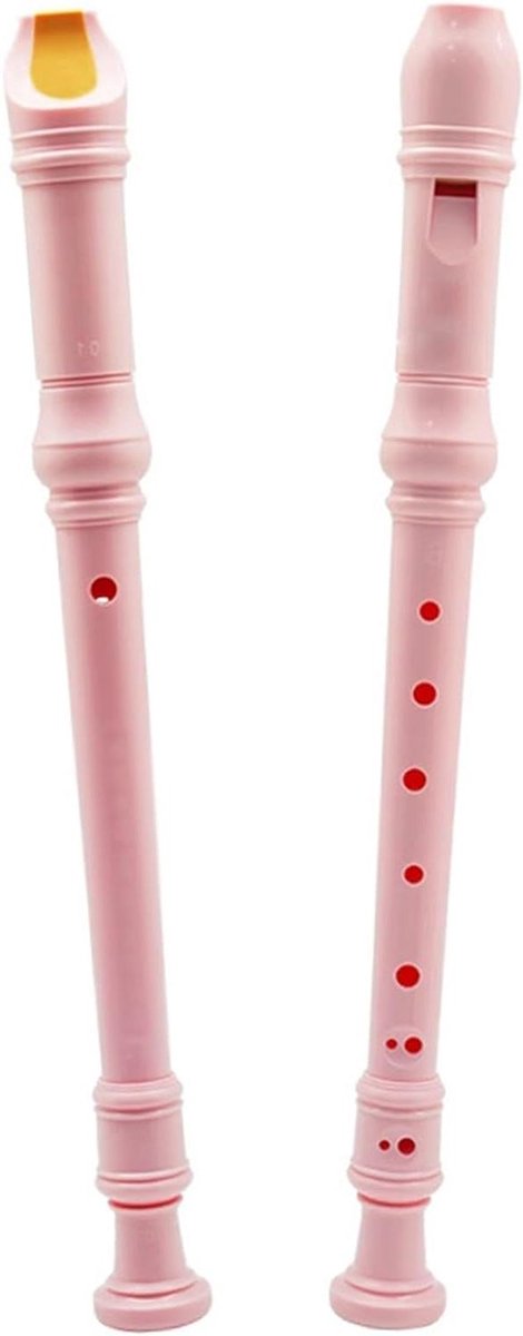 Recorder Fluit - Hoge Toon Fluit - Muziek Leren - 8 Gaten Ontwerp - 35 cm - Roze