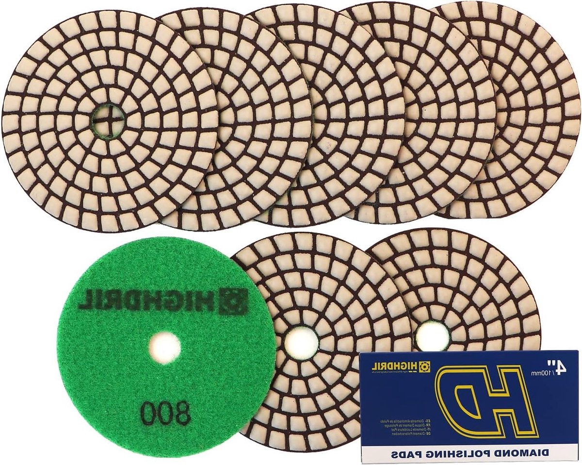 Diamant Polijstschijf - Polijst Pads - Droog Polijsten - 8 Stuks Set - 100 MM - Niet Van Toepassing